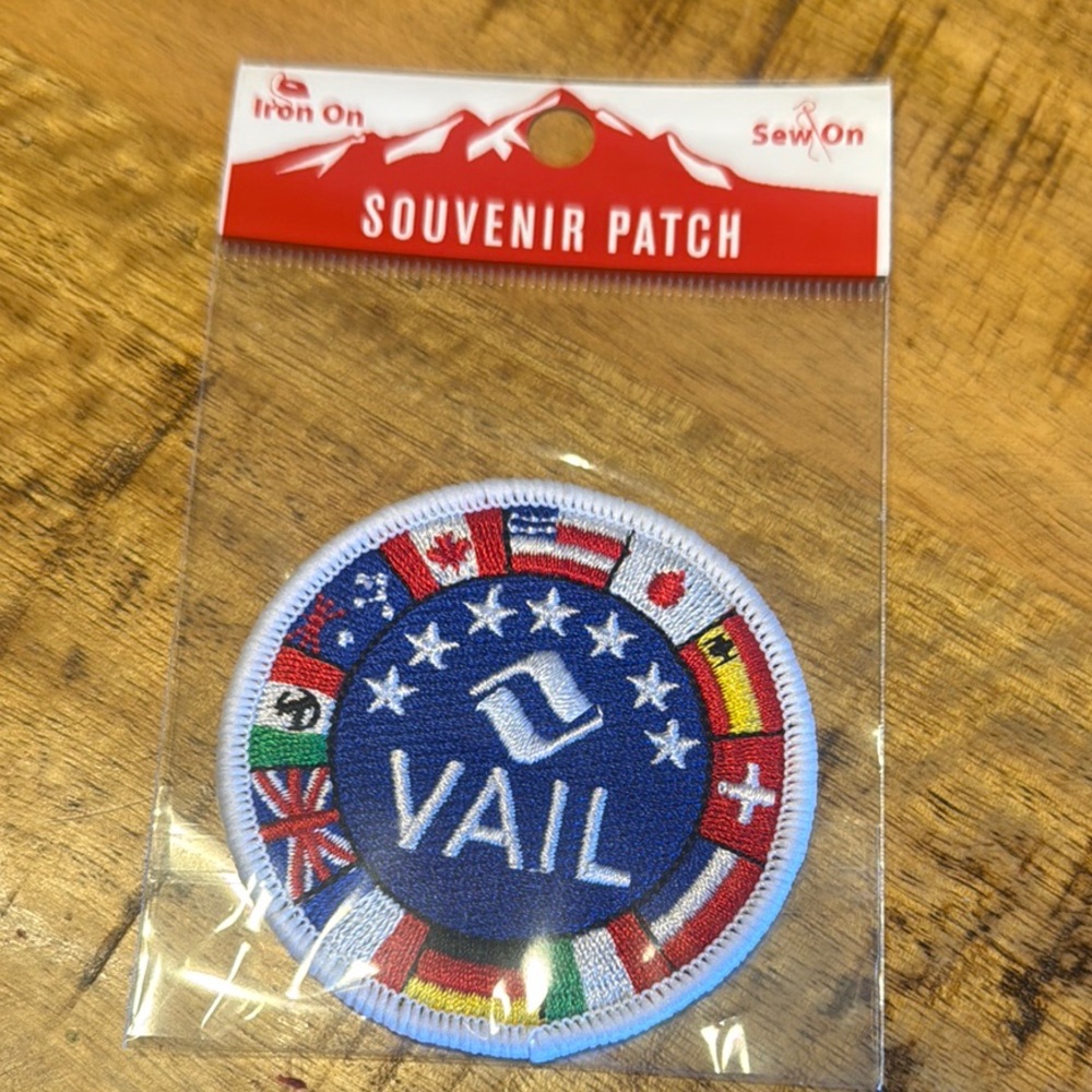 Vail Iron-On Souvenir Patch with Flags